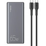 USAMS PB59 US-CD165 Power Bank 30000 mAh, 65 W, 2x QC3.0 + PD, μαύρο, με καλώδιο USB-C σε USB-C