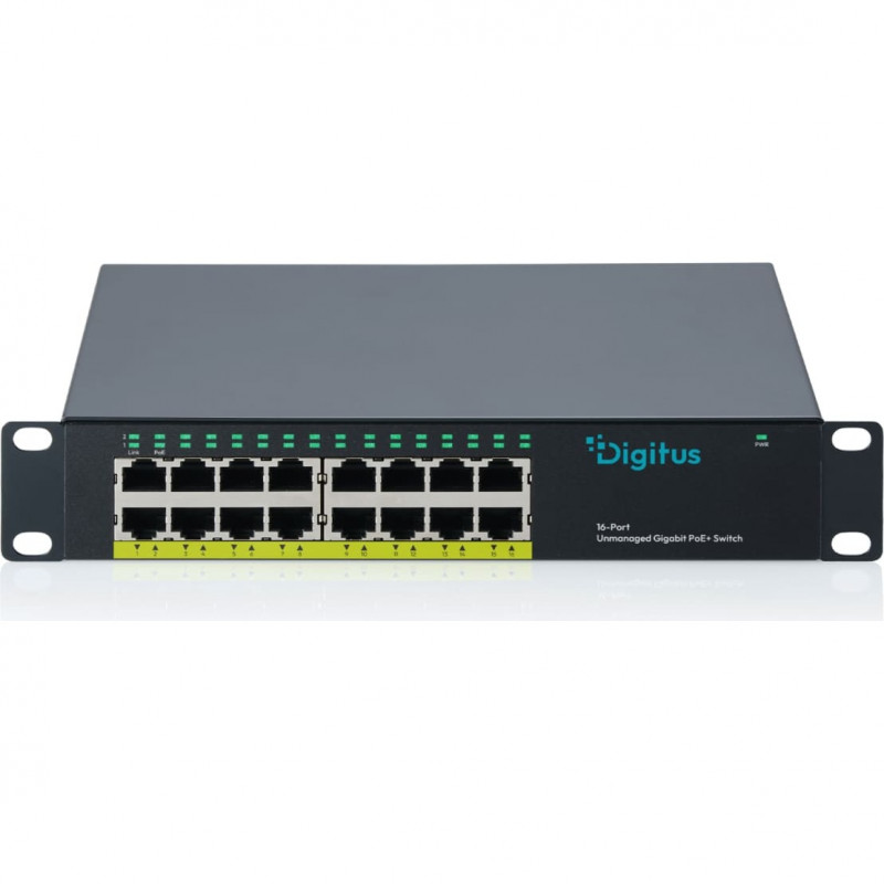 DIGITUS DN-95334 Μεταγωγέας 10 Gigabit 16 Θυρών Unmanaged PoE+ (120 W)