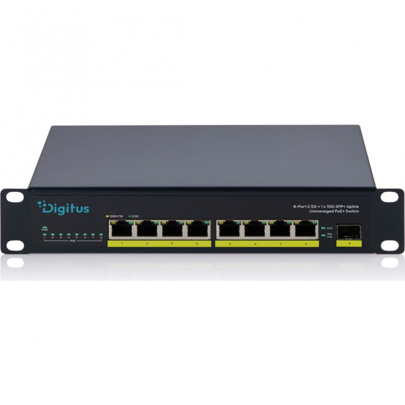 DIGITUS DN-95333 Switch 10 Gigabit 8 θυρών μη διαχειριζόμενο PoE+ (80 W)