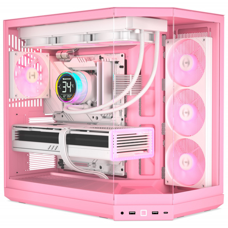 Κουτί υπολογιστή HYTE Y50 Strawberry Milk, ανοιχτό ροζ, tempered glass x 3