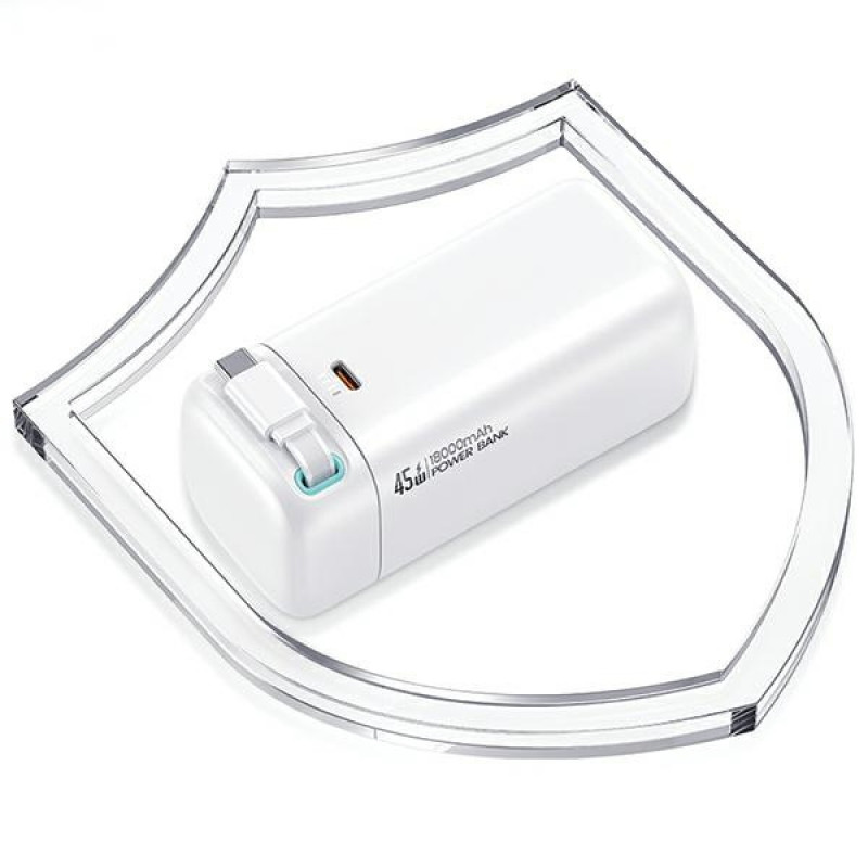 USAMS US-CD216 XMF Series Powerbank 18000 mAh, γρήγορη φόρτιση PD 45W, με καλώδιο USB-C, μαύρο