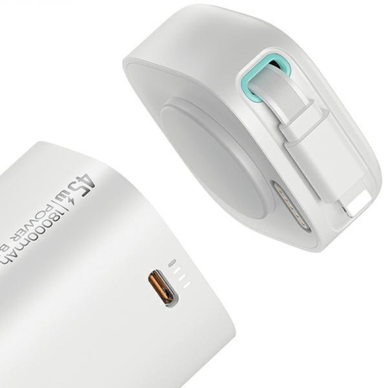 USAMS US-CD217 XMF Series Powerbank 18000 mAh, γρήγορη φόρτιση PD 45W, με καλώδιο Lightning, μαύρο