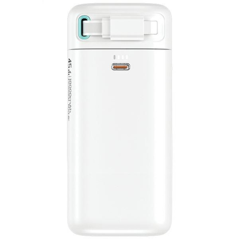 USAMS US-CD217 XMF Series Powerbank 18000 mAh, γρήγορη φόρτιση PD 45W, με καλώδιο Lightning, λευκό