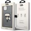 Karl Lagerfeld KLHCP14SSAPKHG Θήκη για Apple iPhone 14, Saffiano Karl's Head Patch, ασημί