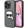 Karl Lagerfeld KLHCP14XSAPKHG Θήκη για Apple iPhone 14 Pro Max, Saffiano Karl's Head Patch, ασημί