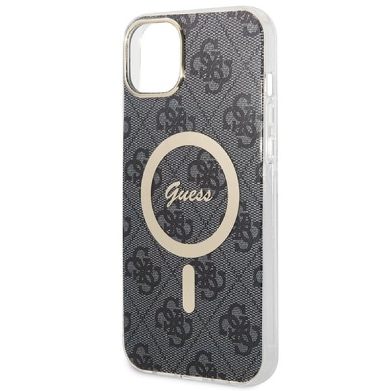 Guess GUBPP14SH4EACSK Θήκη σκληρή για Apple iPhone 14 + Ασύρματος φορτιστής, 4G Print, MagSafe, μαύρο