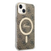 Guess GUBPP14SH4EACSW Θήκη για Apple iPhone 14 + Ασύρματος Φορτιστής, 4G Print, MagSafe, καφέ