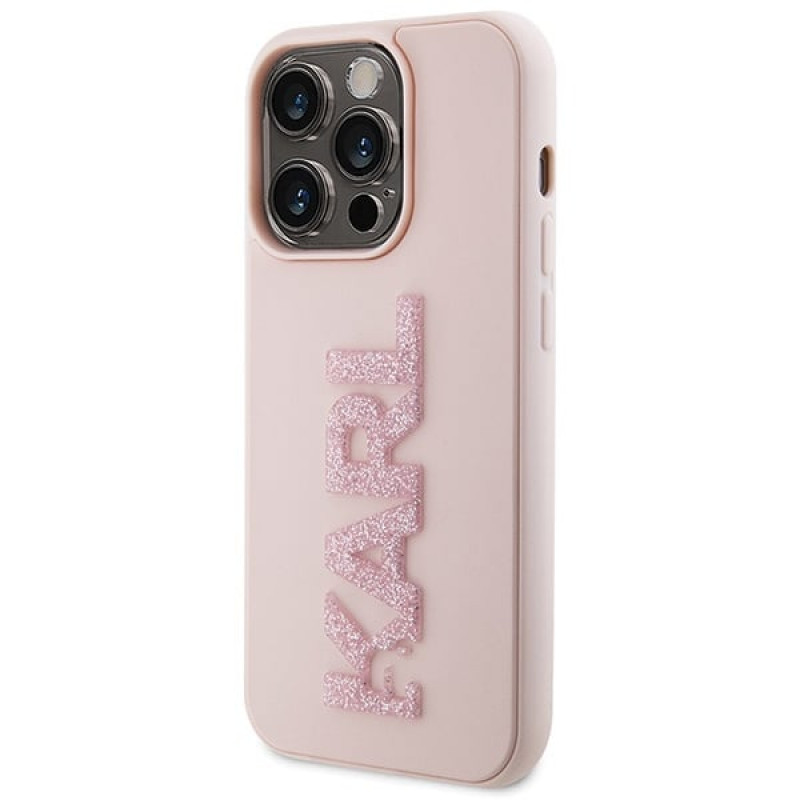 Karl Lagerfeld KLHCP15X3DMBKCP Θήκη Hardcase για Apple iPhone 15 Pro Max, 3D Rubber Glitter Logo, ροζ