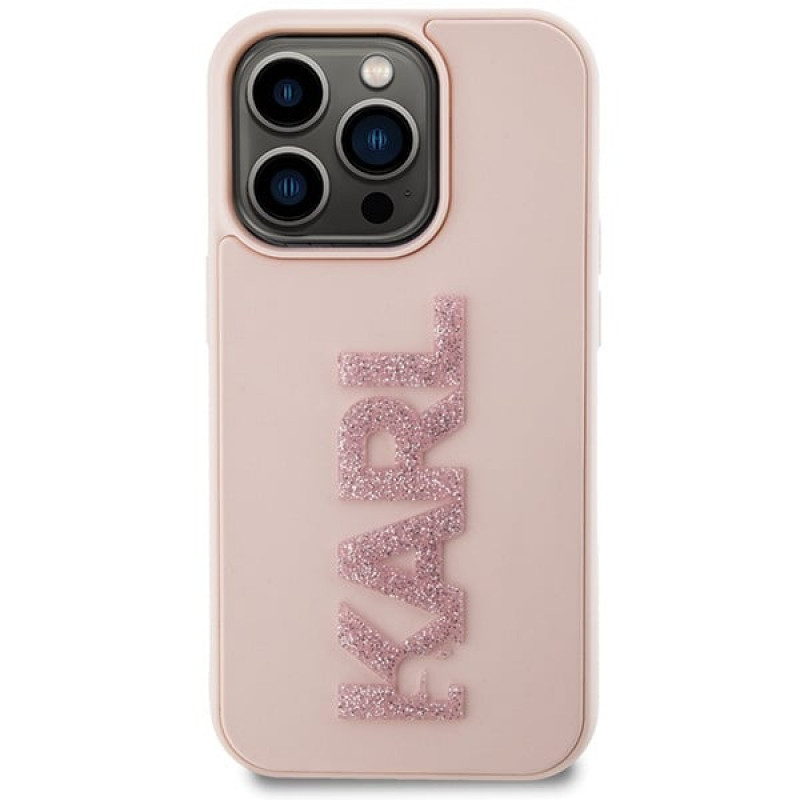 Karl Lagerfeld KLHCP15X3DMBKCP Θήκη Hardcase για Apple iPhone 15 Pro Max, 3D Rubber Glitter Logo, ροζ