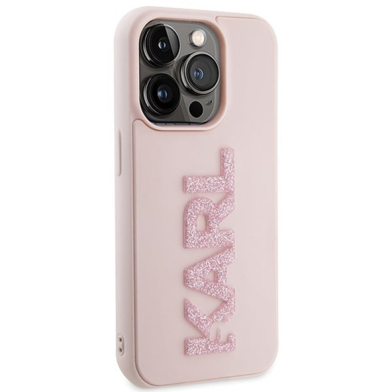 Karl Lagerfeld KLHCP15X3DMBKCP Θήκη Hardcase για Apple iPhone 15 Pro Max, 3D Rubber Glitter Logo, ροζ