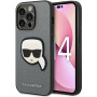 Karl Lagerfeld KLHCP14LSAPKHG Θήκη για Apple iPhone 14 Pro, Saffiano Karl's Head Patch, ασημί