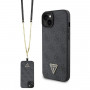 Guess GUHCP15MP4TDSCPK Apple iPhone 15 Plus / 14 Plus θήκη hardcase, Crossbody 4G Metal Logo, μαύρη
