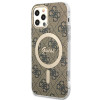 Guess GUBPP12MH4EACSW Θήκη + Ασύρματος Φορτιστής Apple iPhone 12 / iPhone 12 Pro Καφέ Hardcase, 4G Print, MagSafe