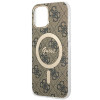 Guess GUBPP12MH4EACSW Θήκη + Ασύρματος Φορτιστής Apple iPhone 12 / iPhone 12 Pro Καφέ Hardcase, 4G Print, MagSafe
