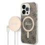 Guess GUBPP14XH4EACSW Θήκη + Ασύρματος Φορτιστής Apple iPhone 14 Pro Max Καφέ Hardcase, 4G Print, MagSafe