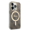 Guess GUBPP14XH4EACSW Θήκη + Ασύρματος Φορτιστής Apple iPhone 14 Pro Max Καφέ Hardcase, 4G Print, MagSafe