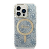 Guess GUBPP14XH4EACSB Θήκη + Ασύρματος Φορτιστής Apple iPhone 14 Pro Max Μπλε Σκληρή Θήκη, 4G Print, MagSafe