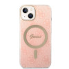 Θήκη + Ασύρματος Φορτιστής Guess GUBPP14MH4EACSP για Apple iPhone 14 Plus / iPhone 15 Plus, Ροζ, Σκληρή Θήκη, 4G Print, MagSafe