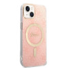Θήκη + Ασύρματος Φορτιστής Guess GUBPP14MH4EACSP για Apple iPhone 14 Plus / iPhone 15 Plus, Ροζ, Σκληρή Θήκη, 4G Print, MagSafe