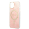 Θήκη + Ασύρματος Φορτιστής Guess GUBPP14MH4EACSP για Apple iPhone 14 Plus / iPhone 15 Plus, Ροζ, Σκληρή Θήκη, 4G Print, MagSafe
