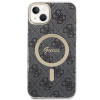 Guess GUBPP14MH4EACSK Θήκη + Ασύρματος Φορτιστής Apple iPhone 14 Plus / iPhone 15 Plus Μαύρη Σκληρή Θήκη, 4G Print, MagSafe