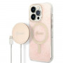 Guess GUBPP14LH4EACSP Θήκη + Ασύρματος Φορτιστής Apple iPhone 14 Pro Ροζ Σκληρή Θήκη, 4G Print, MagSafe