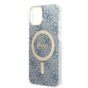 Guess GUBPP14MH4EACSB Θήκη + Ασύρματος Φορτιστής Apple iPhone 14 Plus / iPhone 15 Plus Μπλε Σκληρή Θήκη, 4G Print, MagSafe
