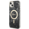 Θήκη Guess GUBPP14MHMEACSK + Ασύρματος Φορτιστής για Apple iPhone 14 Plus / iPhone 15 Plus, Μαύρη Σκληρή Θήκη, Marble, MagSafe