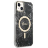 Θήκη Guess GUBPP14MHMEACSK + Ασύρματος Φορτιστής για Apple iPhone 14 Plus / iPhone 15 Plus, Μαύρη Σκληρή Θήκη, Marble, MagSafe