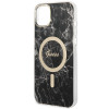 Θήκη Guess GUBPP14MHMEACSK + Ασύρματος Φορτιστής για Apple iPhone 14 Plus / iPhone 15 Plus, Μαύρη Σκληρή Θήκη, Marble, MagSafe