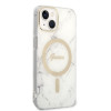 Guess GUBPP14MHMEACSH Θήκη + Ασύρματος Φορτιστής Apple iPhone 14 Plus / iPhone 15 Plus Λευκή Σκληρή Θήκη, Marble, MagSafe