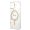 Guess GUBPP14MHMEACSH Θήκη + Ασύρματος Φορτιστής Apple iPhone 14 Plus / iPhone 15 Plus Λευκή Σκληρή Θήκη, Marble, MagSafe