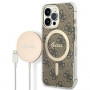 Guess GUBPP13LH4EACSW Θήκη + Ασύρματος Φορτιστής Apple iPhone 13 Pro Καφέ Σκληρή Θήκη, 4G Print, MagSafe