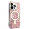 Guess GUBPP14LHJEACSP Θήκη + Ασύρματος Φορτιστής για Apple iPhone 14 Pro, Jungle, ροζ σκληρή θήκη, MagSafe
