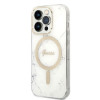 Θήκη Guess GUBPP14LHMEACSH + Ασύρματος Φορτιστής Apple iPhone 14 Pro Λευκή Σκληρή Θήκη, Marble, MagSafe