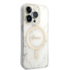 Θήκη Guess GUBPP14LHMEACSH + Ασύρματος Φορτιστής Apple iPhone 14 Pro Λευκή Σκληρή Θήκη, Marble, MagSafe