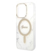 Θήκη Guess GUBPP14LHMEACSH + Ασύρματος Φορτιστής Apple iPhone 14 Pro Λευκή Σκληρή Θήκη, Marble, MagSafe