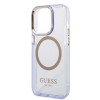 Guess GUHMP14XHTCMU Apple iPhone 14 Pro Max μωβ σκληρή θήκη, Gold Outline Translucent, MagSafe