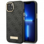Guess GUHMP14MU4GPRK Θήκη Apple iPhone 14 Plus / 15 Plus μαύρη σκληρή, 4G Logo Plate, MagSafe