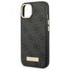 Guess GUHMP14MU4GPRK Θήκη Apple iPhone 14 Plus / 15 Plus μαύρη σκληρή, 4G Logo Plate, MagSafe