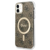 Θήκη Guess GUBPN61H4EACSW + ασύρματος φορτιστής για Apple iPhone 11, 4G Print, καφέ σκληρή θήκη, MagSafe