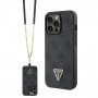 Guess GUHCP13LP4TDSCPK Apple iPhone 13/13 Pro μαύρη σκληρή θήκη, Crossbody 4G Metal Logo