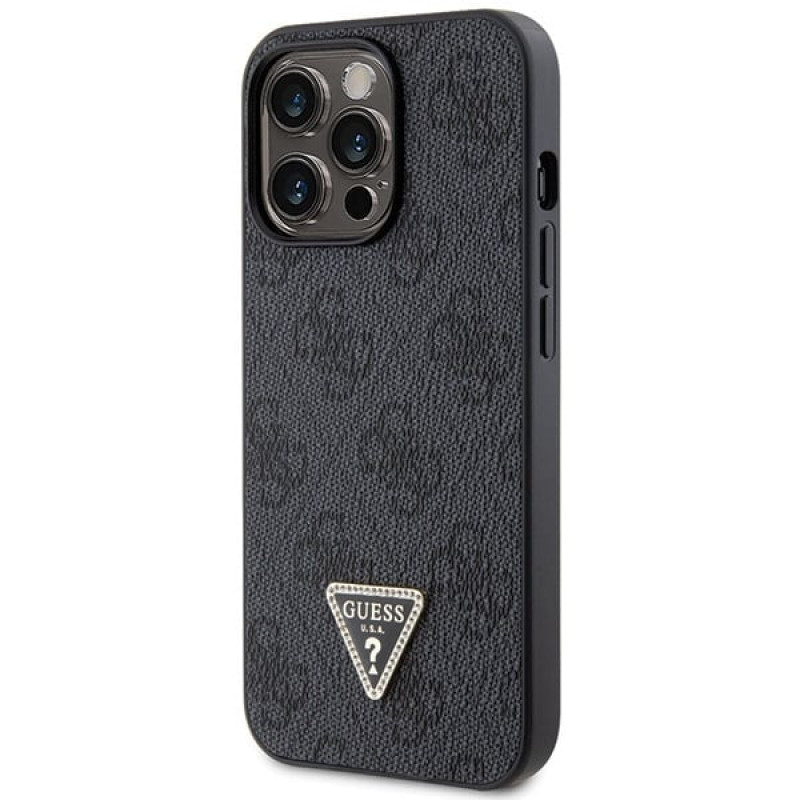 Guess GUHCP13LP4TDSCPK Apple iPhone 13/13 Pro μαύρη σκληρή θήκη, Crossbody 4G Metal Logo