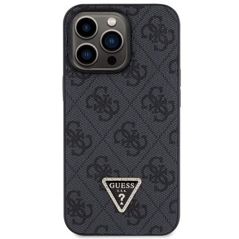 Guess GUHCP13LP4TDSCPK Apple iPhone 13/13 Pro μαύρη σκληρή θήκη, Crossbody 4G Metal Logo