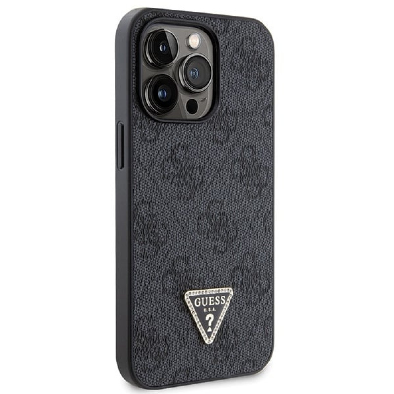 Guess GUHCP13LP4TDSCPK Apple iPhone 13/13 Pro μαύρη σκληρή θήκη, Crossbody 4G Metal Logo