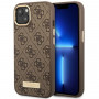 Guess GUHMP14MU4GPRW Apple iPhone 14 Plus / 15 Plus καφέ σκληρή θήκη, 4G Logo Plate, MagSafe