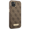 Guess GUHMP14MU4GPRW Apple iPhone 14 Plus / 15 Plus καφέ σκληρή θήκη, 4G Logo Plate, MagSafe
