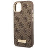 Guess GUHMP14MU4GPRW Apple iPhone 14 Plus / 15 Plus καφέ σκληρή θήκη, 4G Logo Plate, MagSafe