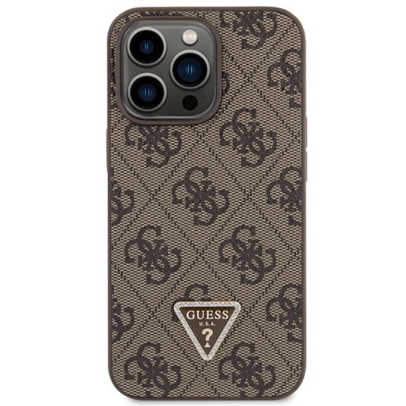 Guess GUHCP13LP4TDSCPW Apple iPhone 13/13 Pro καφέ hardcase, Crossbody 4G Metal Logo