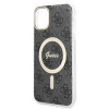 Θήκη Guess GUBPN61H4EACSK + Ασύρματος Φορτιστής για Apple iPhone 11, 4G Print, μαύρη σκληρή θήκη, MagSafe